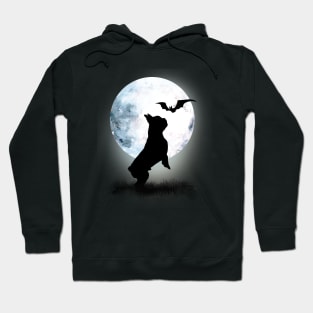 French bulldog frenchie and bat with full moon Hoodie